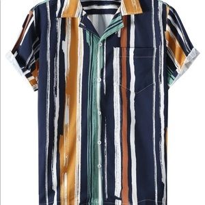 Colorful Striped Button Up Shirt
